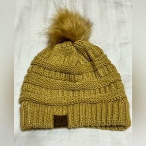 C.C. Beanie with Fur Pom-Pom
